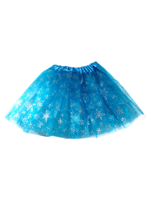 Falda Ballerina Escarcha Cele/Blan Snow Flake 30 Cm X 1 Unidad