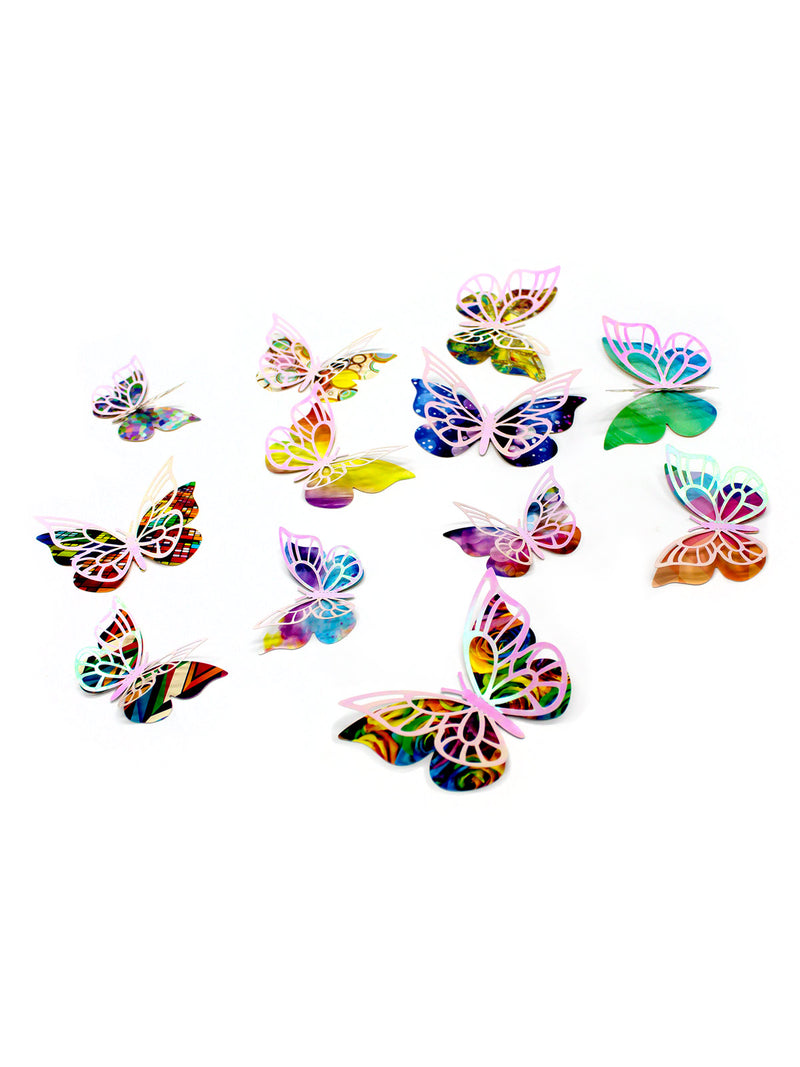 Deco Mariposas Mix Nacarado 12 Unidades