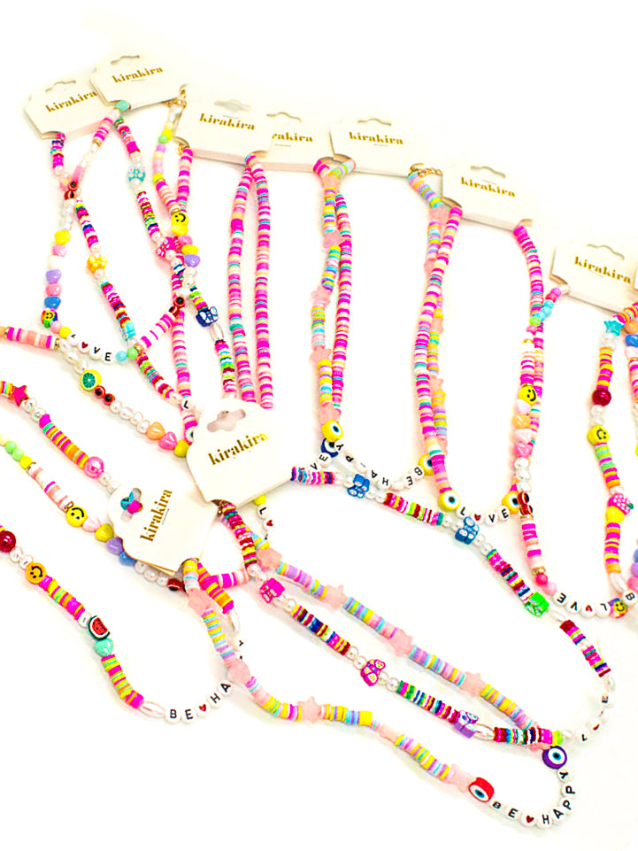 Collar Charm Beads Love 12pcs - KiraKira