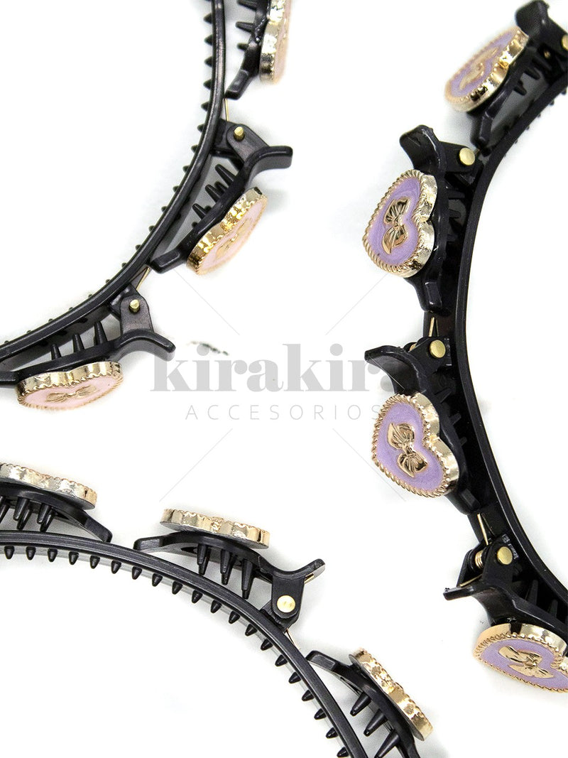 Cintillo Diadema Coreana Corazones Metalic 12pcs - KiraKira