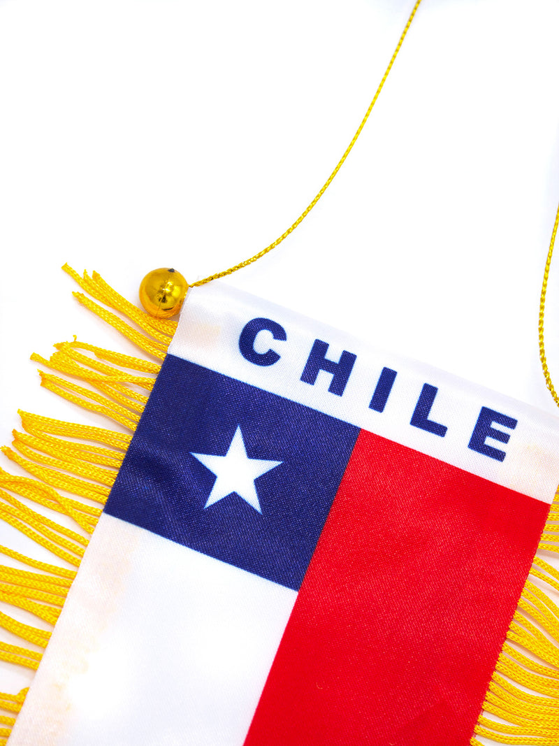 Bandera Colgante Chile Flecos Dorados 12pcs - KiraKira