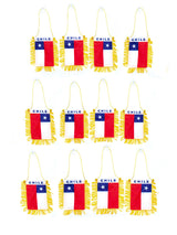 Bandera Colgante Chile Flecos Dorados 12pcs - KiraKira