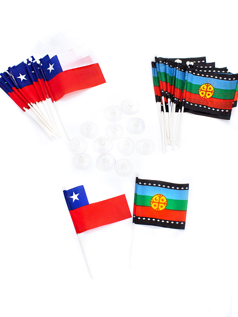 Bandera Chupete Chile/Mapuche 12pcs (8.5x6.5cm) - KiraKira