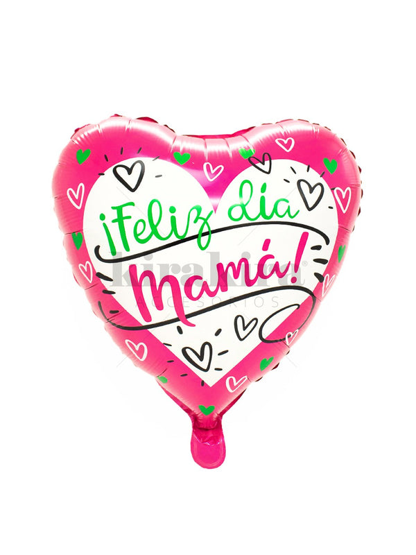 Globo Metálico 18' Feliz Día Mamá Hearts 50pcs - KiraKira