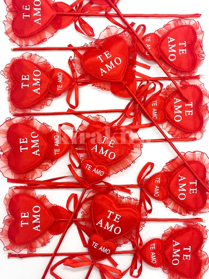 Stick San Valentin Corazón Encaje 12pcs - KiraKira