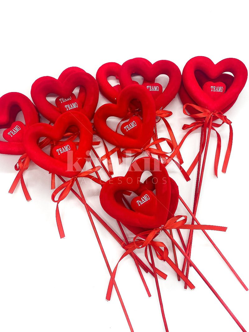 Stick San Valentin Corazón Plumavit Doble 12pcs - KiraKira