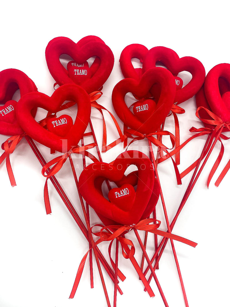 Stick San Valentin Corazón Plumavit Doble 12pcs - KiraKira