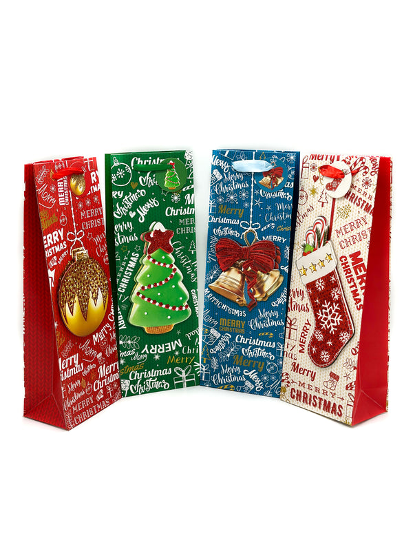 Bolsa de Regalo Vino Merry Christmas 12pcs