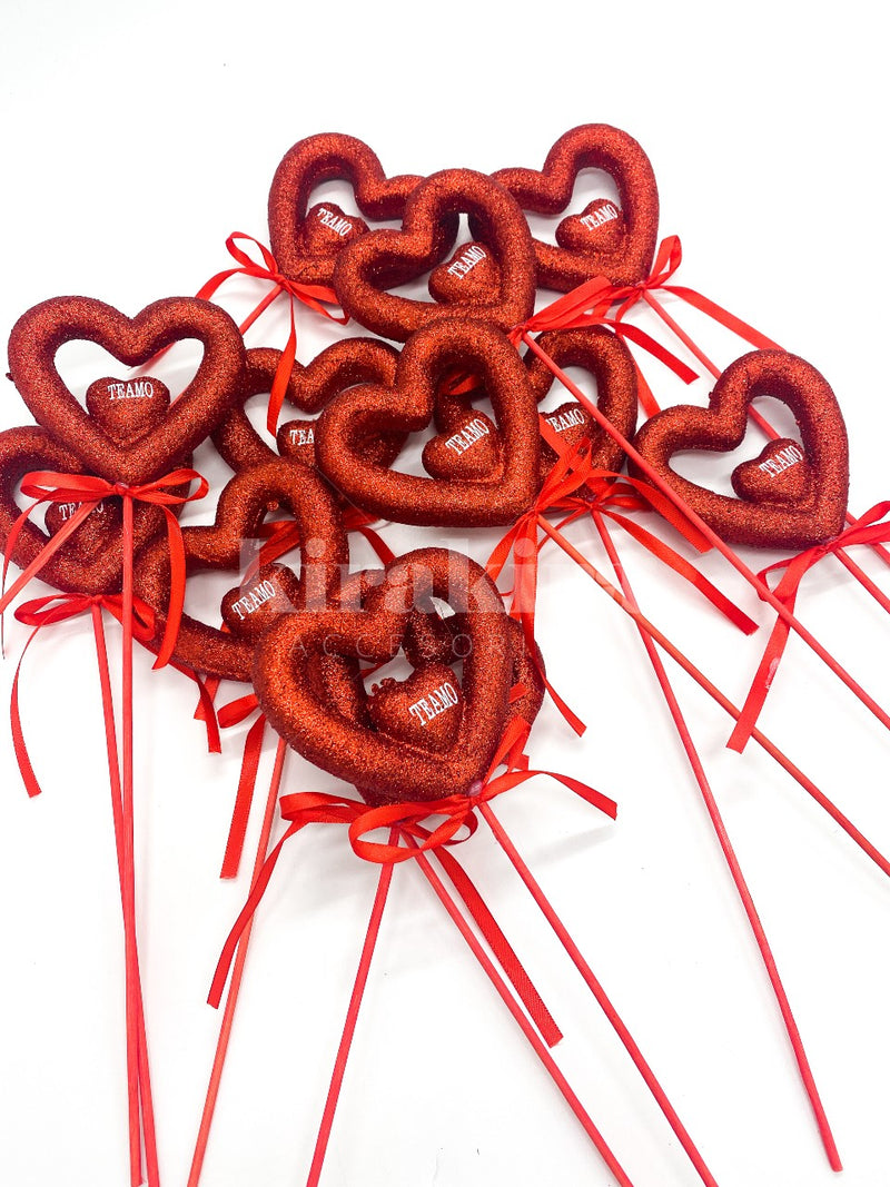 Stick San Valentin Corazón Doble Escarcha 12pcs - KiraKira