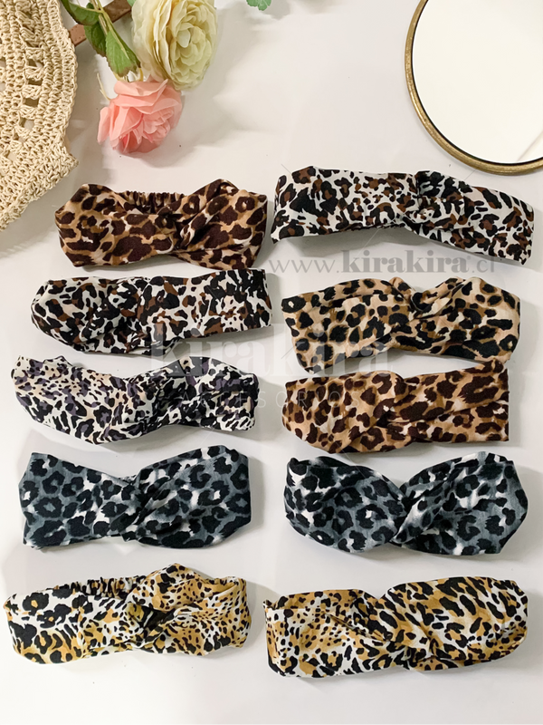 Cintillo Elasticado Nudo Animal Print 12pcs - KiraKira