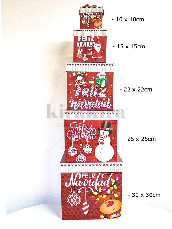 Caja de Regalo Plegable Feliz Navidad 12pcs - KiraKira